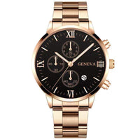 Steel Watch Men'S Stainless Steel Three-Eye Calendar