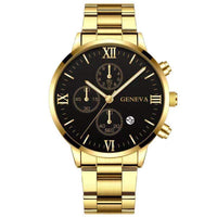 Steel Watch Men'S Stainless Steel Three-Eye Calendar