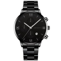 Steel Watch Men'S Stainless Steel Three-Eye Calendar
