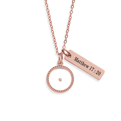 Matthew 17:20 Faith as Small as a Mustard Seed Stainless Steel Pendant Necklaces for Christian Inspirational Jewelry Gifts